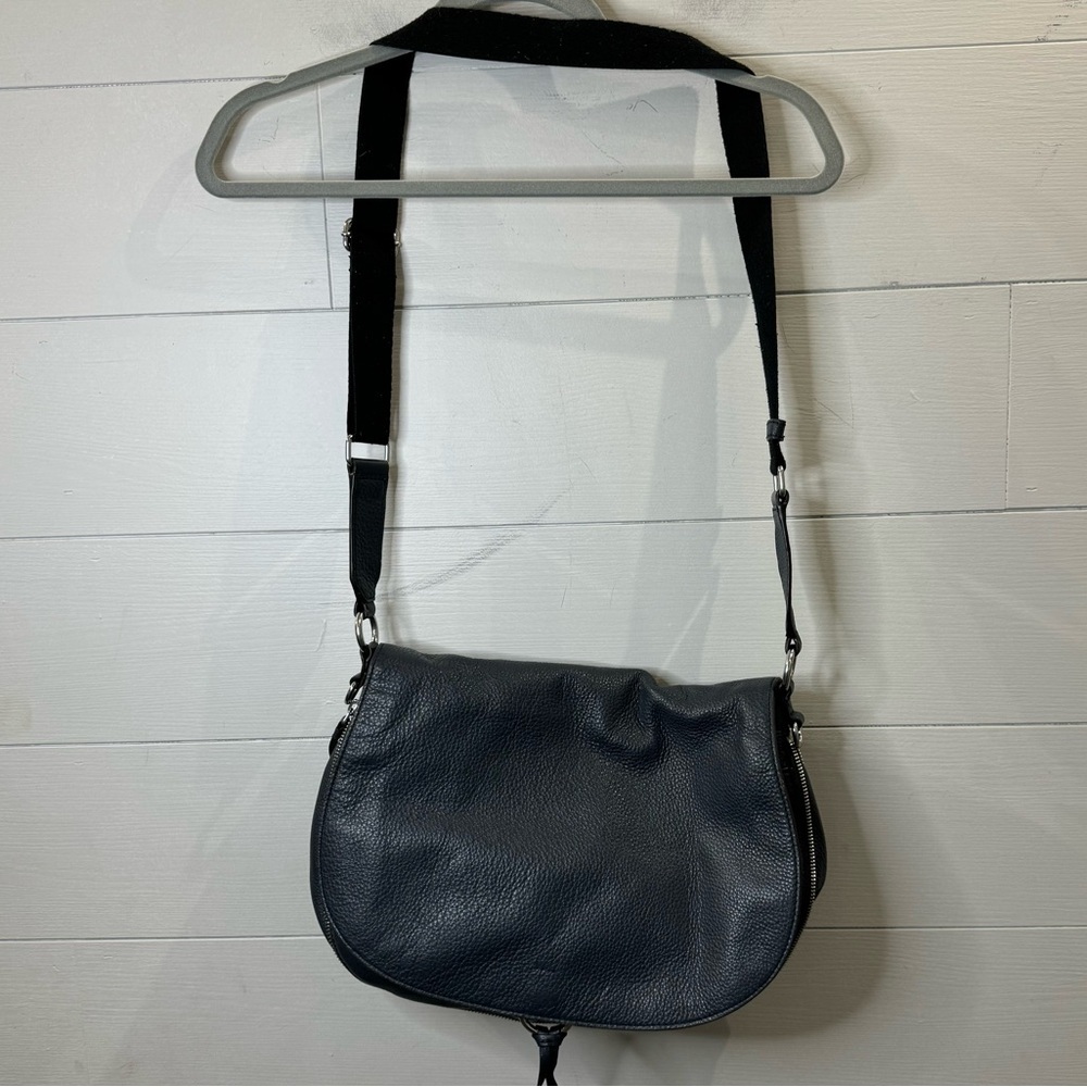 Navy Blue Leather Women's Crossbody Bag